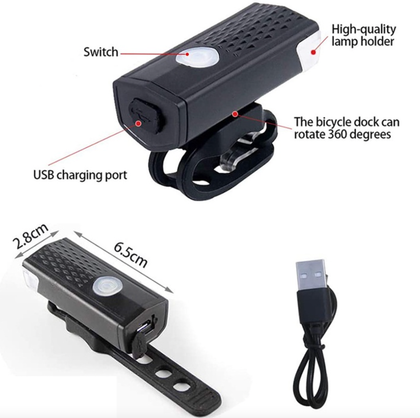 Bike Bicycle Lights USB LED