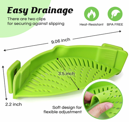 CLIP ON SILICONE STRAINER