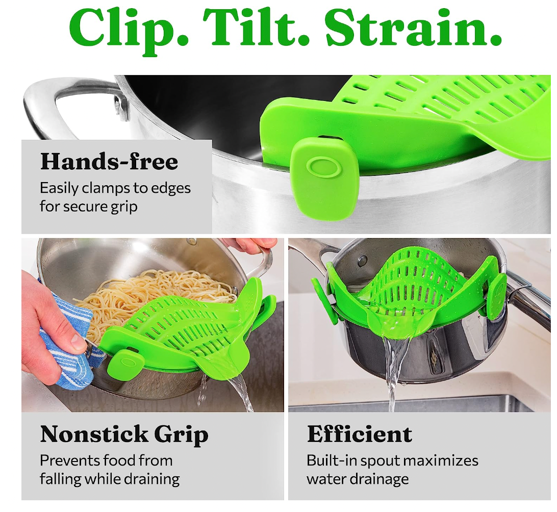 CLIP ON SILICONE STRAINER