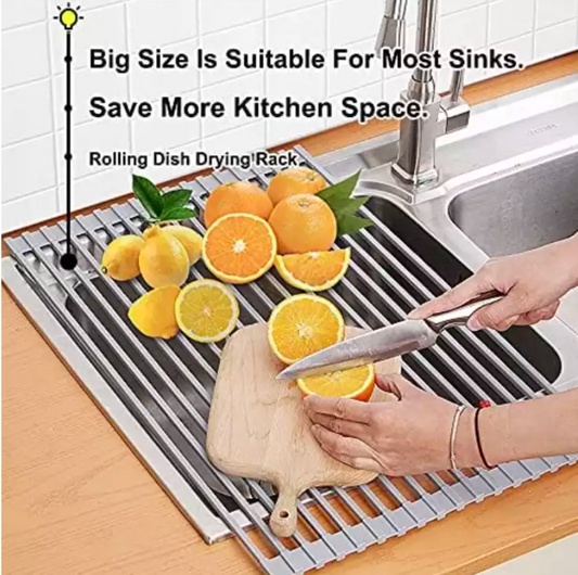 DISH RACK ROLLS OVER THE SINK