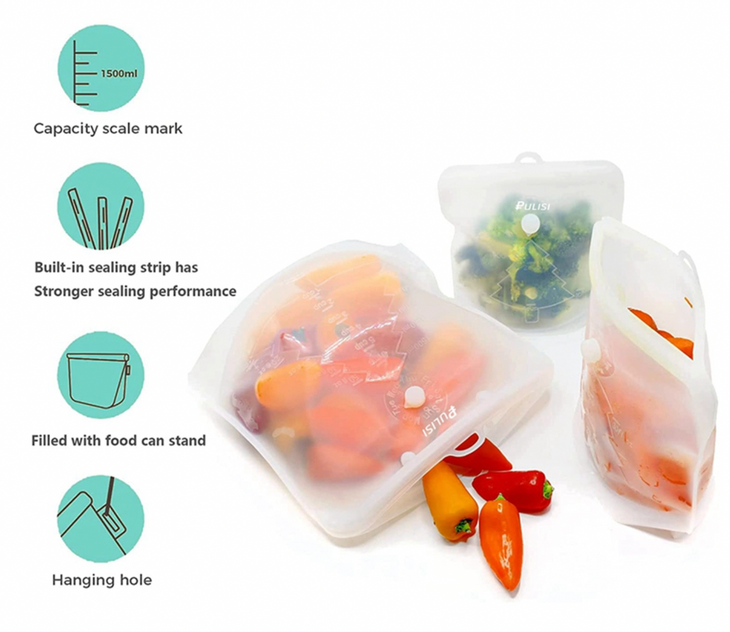 Silicone Storage Bags Food